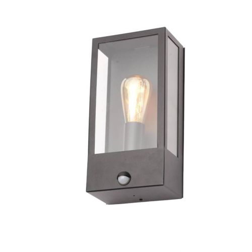 Forum Zinc ZN-32070-BLK Minerva Metal Box Outdoor Wall Light with PIR Sensor - Black (12002)