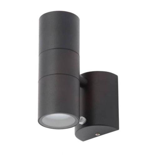 Forum Zinc ZN-34022-BLK Leto Twin Up/Down Wall Light with Photocell - Black (12003)