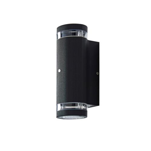 Forum Zinc ZN-35685-BLK Helix Twin Up/Down Wall Light with Photocell Sensor - Black (12009)