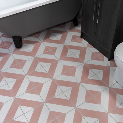 Zebra Pink 22.3 x 22.3cm Porcelain Pattern Tile - 1.15 sqm perbox