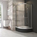 Ravak Sabina 900mm Quadrant Shower Enclosure with Bath Tub Deep Tray (10654)