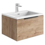 Ambience 600mm Wall Mounted Vanity Unit & Basin - Rustic Oak (13156)