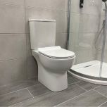 Ari Rimless Close Coupled Open Back Toilet & Soft Close Seat (11910)