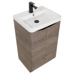 Baltimore 500mm 2 Door Floorstanding Vanity Unit & Basin - Graphite Oak