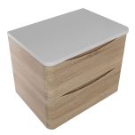 Baltimore 500mm Wall Mounted Vanity Unit & Worktop - Bardolino Oak (16417)