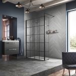 Hudson Reed 1100mm Framed Wetroom Screen - Matt Black WRSF11 (10310)