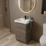Baltimore 500mm 2 Door Floorstanding Vanity Unit & Basin - Graphite Oak