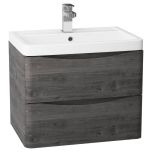 Baltimore 600mm Wall Mounted Vanity Unit & Basin - Graphite Oak (9967)