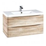 Baltimore 900mm Wall Mounted Vanity Unit & Basin - Bardolino Oak (9977)