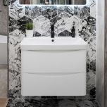 Happi 800mm Wall Mounted Vanity Unit & Basin - Gloss White (11898)