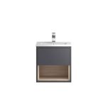 Hudson Reed Coast 500mm Wall Mounted Vanity Unit & Basin - Gloss Grey CST884E (8058)