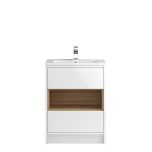 Hudson Reed Coast 600mm Floorstanding Vanity Unit & Slimline Basin - Gloss White CST976 (8069)