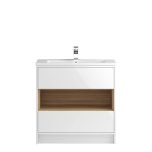 Hudson Reed Coast 800mm Floorstanding Vanity Unit & Slimline Basin - Gloss White CST978 (8071)