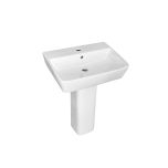 Enzo2 Square 1 Tap Hole Basin & Full Pedestal - 450mm (10824)