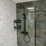 Eliseo Ricci Noir Curve Plus Thermostatic Rain Shower - Black