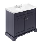 Hudson Reed Old London 1000mm Vanity Unit & Ceramic 3 Tap Hole Basin - Twilight Blue LOF337 (8553)