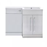 Lili 1100mm Floorstanding Vanity Unit, Basin & WC Run Right Hand - Gloss White (13326)