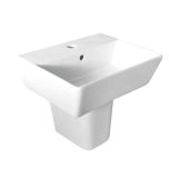 Linea Square 1 Tap Hole Basin & Semi Pedestal - 450mm (10819)