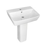 Enzo2 Square 1 Tap Hole Basin & Full Pedestal - 450mm (10824)