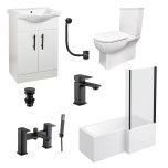 Linea Noir Shower Bath & Vanity Deal - Right Hand (11433)