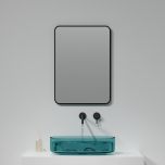 Noir 700mm x 500mm Plain Black Frame Mirror (11854)