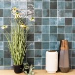 Cool Blue Brick Effect 31.6 x 60cm Wall Tile - 1.52sqm perbox