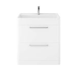 Hudson Reed Solar 800mm Floorstanding Vanity Unit & Polymarble Basin - Pure White SOL103 (8004)