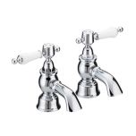 Heritage Glastonbury Chrome Bath Pillar Taps (1946)