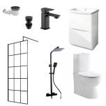 Walk In Shower Complete Suite Pack - Black (15913)