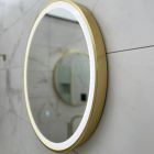 Brushed Brass Round Frame Mirror Range with Colour Change (16250)